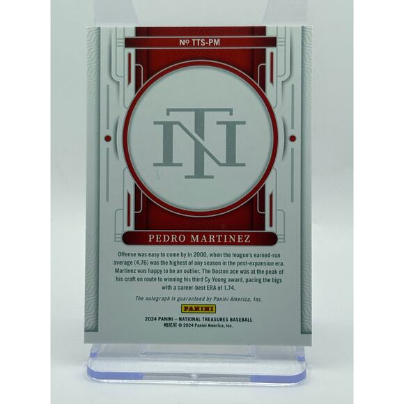 2024 National Treasures Pedro Martinez Timeless Talents Auto 15/49 SP Red Sox - Picture 2 of 2